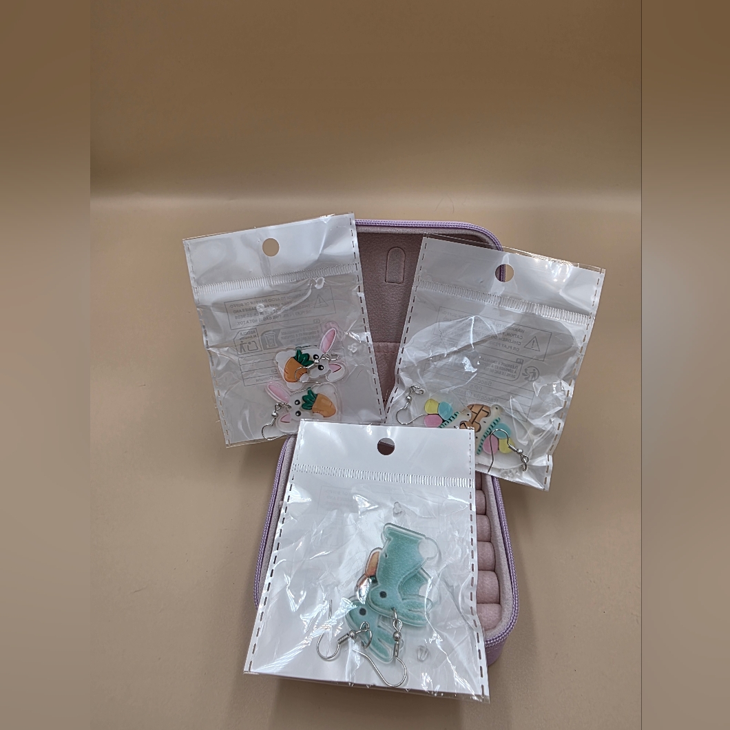 Travel Jewery Box With Pastel Easter Earrings